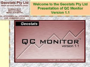 Geostats pty ltd Geostats pty ltd