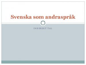 Direkt och indirekt tal