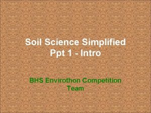 Soil formation ppt