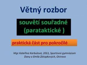 Souvětí souřadné