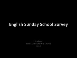 Sunday school survey questions for students