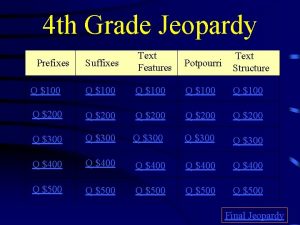 Text structure jeopardy