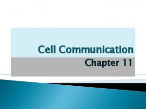 Cell Communication Chapter 11 Overview Cellular Messaging Celltocell