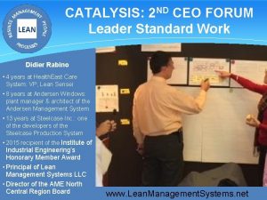 Leader standard work board