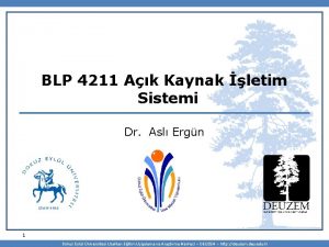 BLP 4211 Ak Kaynak letim Sistemi Dr Asl