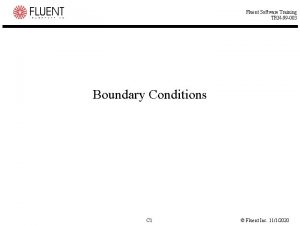 Fluent boundary conditions