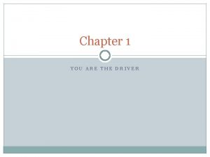 Chapter 1 you are the driver worksheet answers