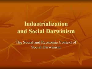 Industrial revolution social darwinism