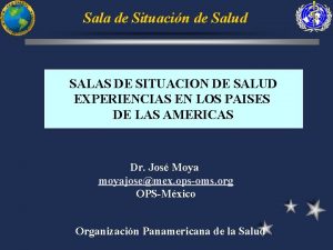 Sala de Situacin de Salud SALAS DE SITUACION