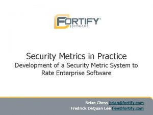 Software security metrics Software security metrics