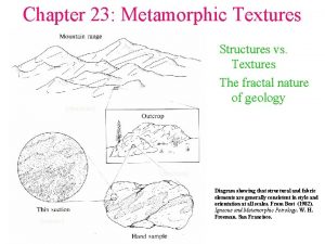 Chapter 23 Metamorphic Textures Structures vs Textures The Chapter 23 Metamorphic Textures Structures vs Textures The
