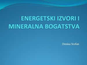 Energetski izvori mineralnog porekla