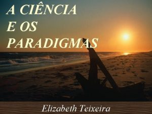 A CINCIA E OS PARADIGMAS Elizabeth Teixeira Plato
