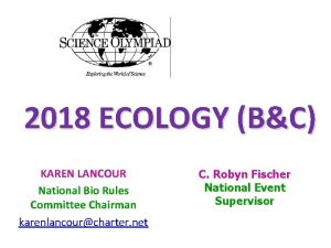 2018 ECOLOGY BC KAREN LANCOUR National Bio Rules