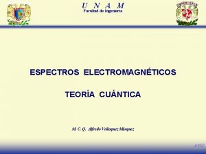 U N A M Facultad de Ingeniera ESPECTROS