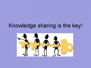 Knowledge sharing is the key Clare Scanlan Knowledge