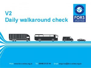 Fors vehicle checklist