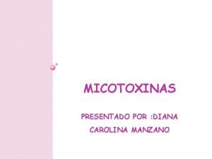 MICOTOXINAS PRESENTADO POR DIANA CAROLINA MANZANO Micotoxina Mico