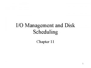 Disk scheduling policies