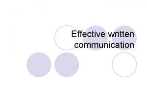 Effective written communication