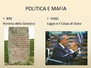 Mafia ieri e oggi