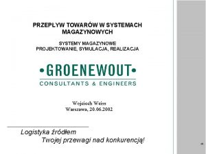 PRZEPYW TOWARW W SYSTEMACH MAGAZYNOWYCH SYSTEMY MAGAZYNOWE PROJEKTOWANIE