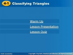 Lesson 4-1 classifying triangles