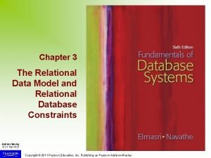 Chapter 3 The Relational Data Model and Relational