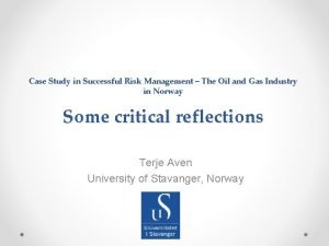 Risk management case study oil and gas industry