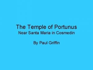 The Temple of Portunus Near Santa Maria in