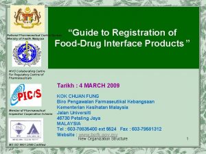 Guide to Registration of FoodDrug Interface Products National