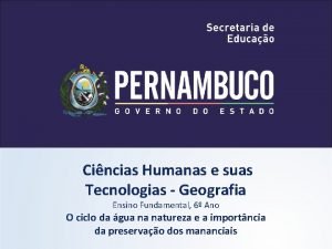 Cincias Humanas e suas Tecnologias Geografia Ensino Fundamental