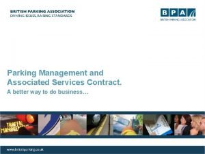 Project RECi PE Communication Plan Parking Management and