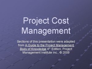 Cost management presentation Cost management presentation