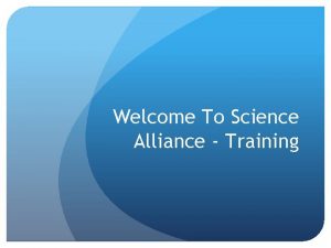 Welcome To Science Alliance Training Joe Stefani Elementary