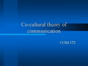 Co-cultural theory adalah