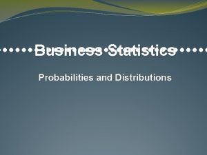 Business statistics probability
