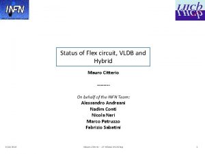 Status of Flex circuit VLDB and Hybrid Mauro