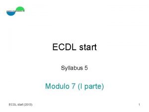 Ecdl start