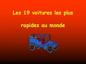 Les voitures les plus rapides du monde