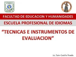 FACULTAD DE EDUCACION Y HUMANIDADES ESCUELA PROFESIONAL DE