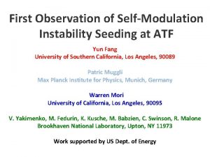 First Observation of SelfModulation Instability Seeding at ATF