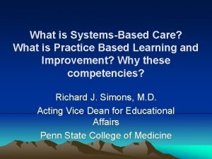 Systems based practice