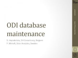 06032017 ESACNES FP Days ESTEC ODI database maintenance