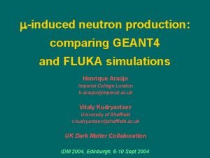 minduced neutron production comparing GEANT 4 and FLUKA