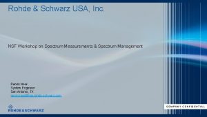 Rohde & schwarz usa, inc. Rohde & schwarz usa, inc.