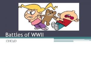 Battles of WWII CHC 2 D Introductory Agenda