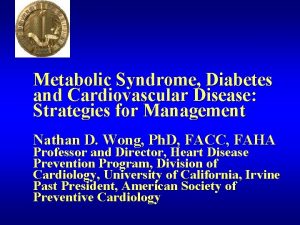 Metabolic Syndrome Diabetes and Cardiovascular Disease Strategies for