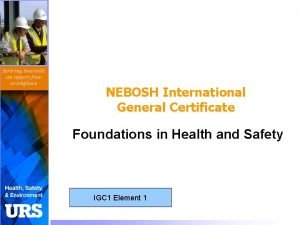Nebosh international general certificate