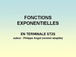 Fonction exponentielle st2s